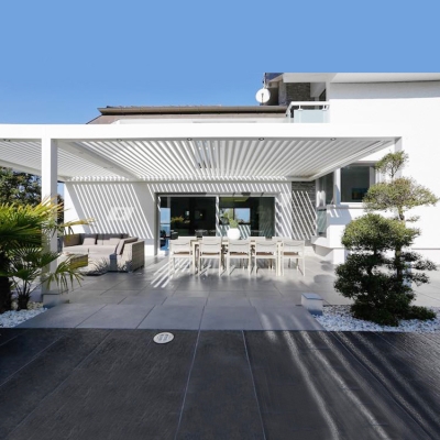 luxury outdoor motorized pergola aluminum roof louver