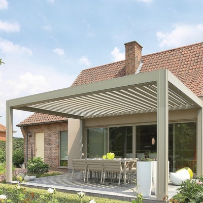 Aluminum Garden Outdoor Bioclimatic Waterproof Pergola Gazebo With Sides