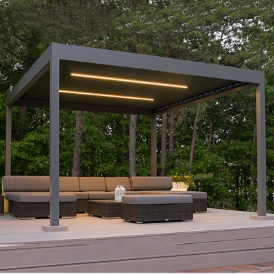 luxury restaurant aluminium pergola outdoor roof with electric louver