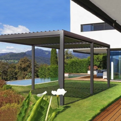 aluminum waterproof motorized garden louvered pergola rainproof