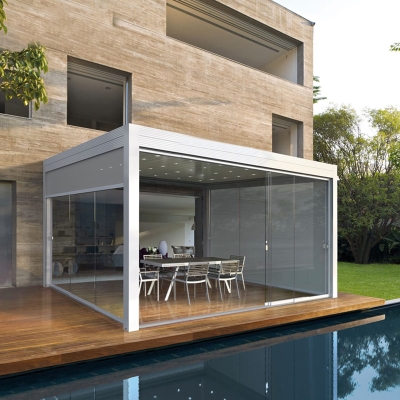 Adjustable aluminium electric motorized pergola awning systems