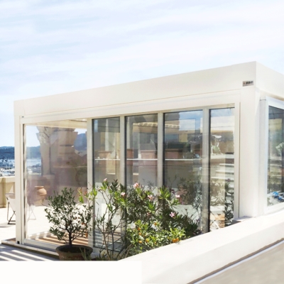 Electric outdoor aluminum gazebo waterproof louvered pergola