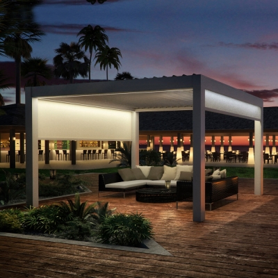 2020 China Made Aluminum  Remote Control Adjustable Retractable Roof Bioclimatic pergola