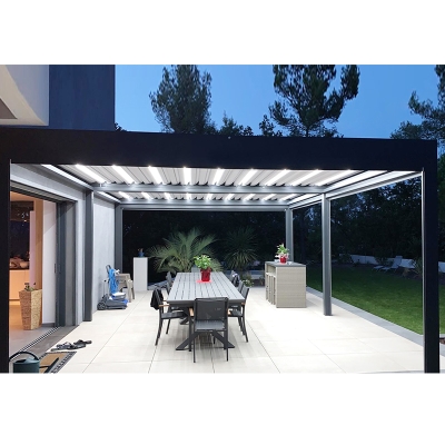 China New Design Outdoor Customized Motorized  Retractable Bioclimatic  Aluminum Pergola retractable pergola