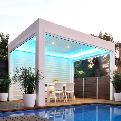 High Quality Bioclimated Motorized Aluminum Pergola with adjustable louvers