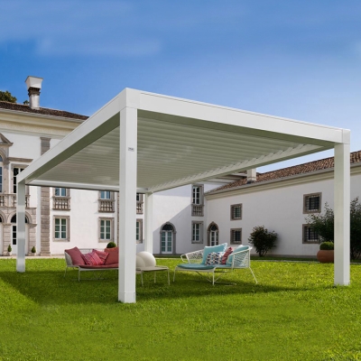 Wholesale flat roof garden gazebo aluminium louver roof pergola
