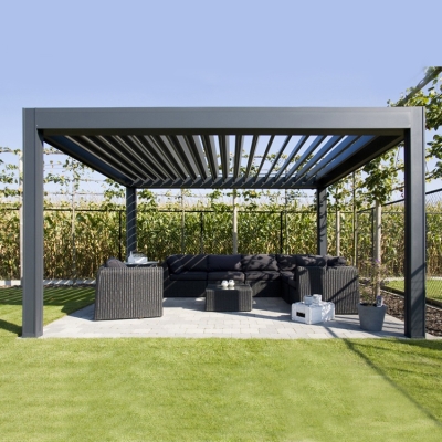 outdoor modern  louver roof aluminum pergolas solutions