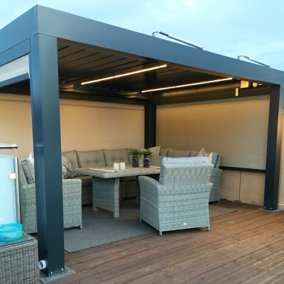 Best Choose Garden Shed Motorized Aluminum Frame Outdoor Folding Pergola