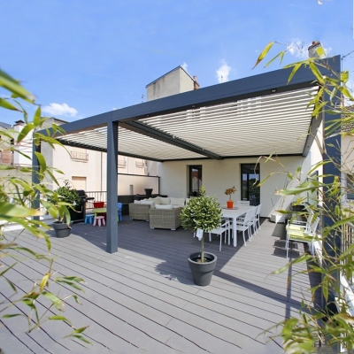 Outdoor motorized waterproof aluminum louvered pergolas