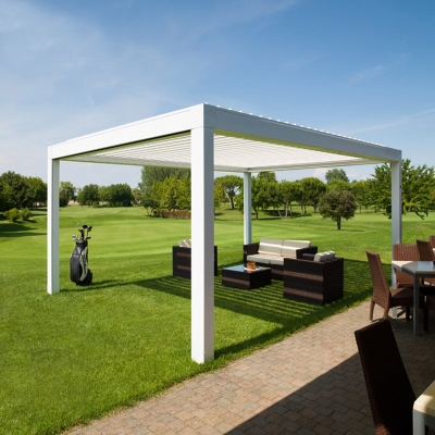 Outdoor Automatic Aluminium Gazebo Louver Patio Roof System Customized Alu Pergola