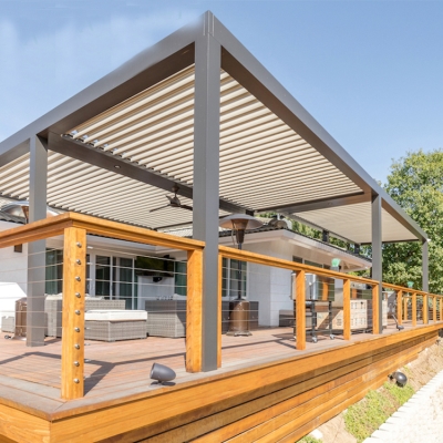 Waterproof Roof Motorised Opening Roof Louver Pergola Aluminum 4x3