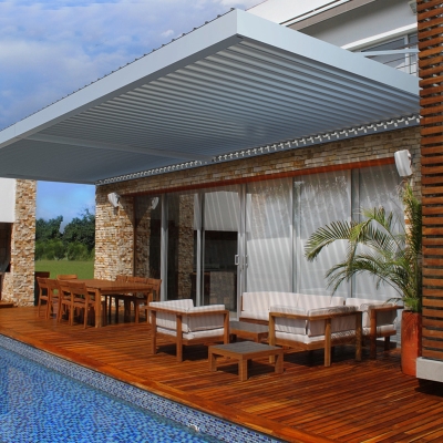 waterproof sunshade covers high Quality aluminium louver pergola for coffee shop