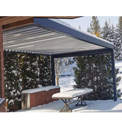 Outdoor Motorised Aluminum Opening Louvre Roof with Rain Sensor
