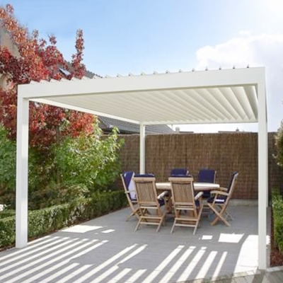 Luxury Garden Aluminium Pavilion with adjustable roof louvers with LED light