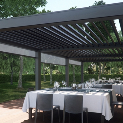 Sunroof garden waterproof patio screen shade automated pergola for garden