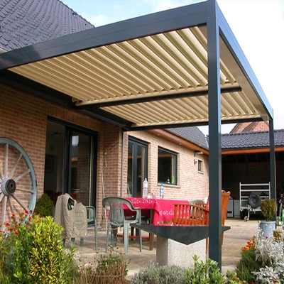 Wrought Iron Pergola High Quality Hot Sale  Large Gazebo Pergola Motoraized  louver Roof