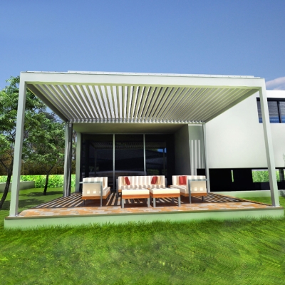 2020 New product custom automatic adjustable  louver roof aluminium pergola