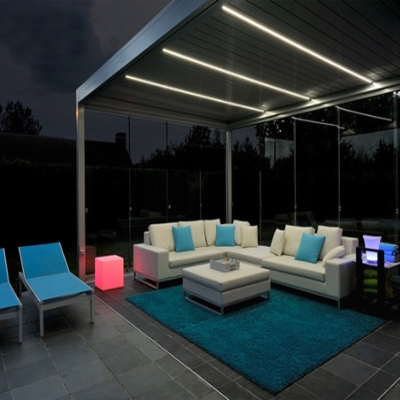 outdoor pergola waterproof louvered roof system