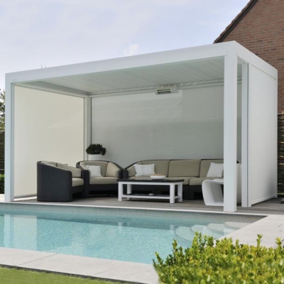 Waterproof Sunshade Motorized Opening Roof Louver Aluminum Profile Garden Pergola Covers