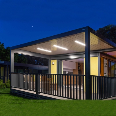 Motorized outdoor garden awning folding louver aluminium pergola