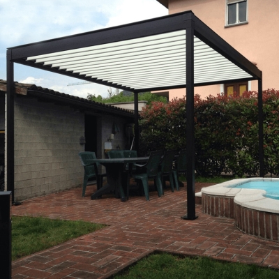 High quality motorized waterproof opening louvered pergola roof
