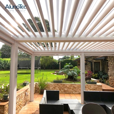 Free-standing motorized pergola waterproof luxury furniture for garden