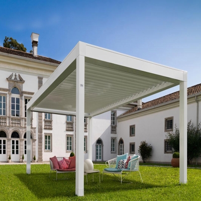 Motorized sun shade aluminum louver shutter pergola gazebo bioclimatic