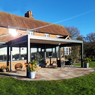 Electric bioclimatic pergola aluminium outdoor with LED Lights