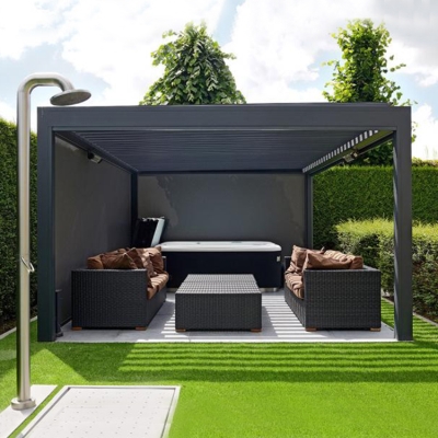 Waterproof motorized louver aluminum pergola gazebo designs