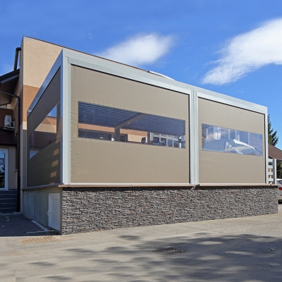 Modern automatic louvered roof waterproof patio aluminium pergola