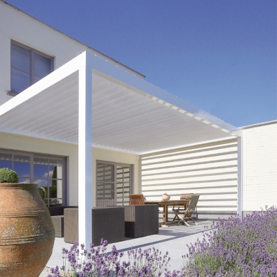 Easily assembled outdoor bioclimatic patio louvered roof pergola kits