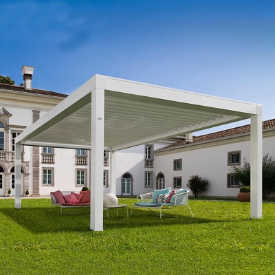 Professional garden patio furniture kits motorized gazebo pergola roof