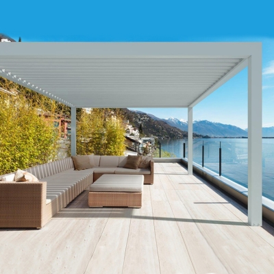 Customized automatic louver roof system aluminium pergola for garden