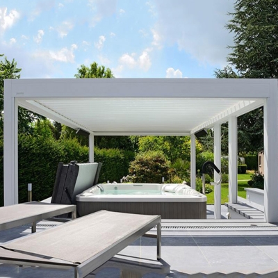 Free-standing style motorized pergola waterproof luxury outdoor furniture