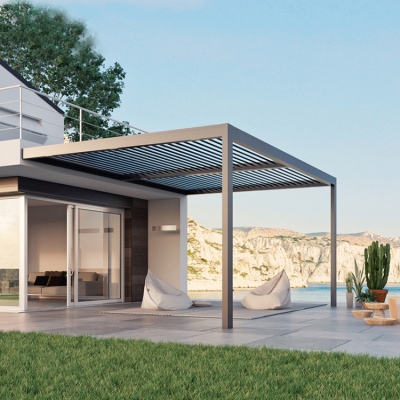 Aluminum patio roofing motorized louver metal pergola kits