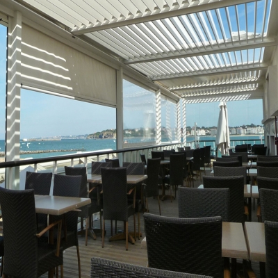 Outdoor furniture aluminum motorized pergola patio louver roof