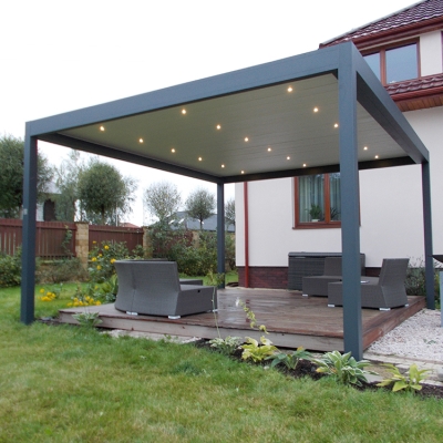 ULTRA RESISTANT aluminum roof motorized pergola with operable blades