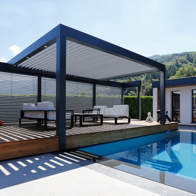 New arrival outdoor gazebo waterproof automatic patio roof pergola louver