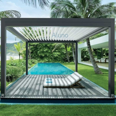 Modern gazebo design bioclimatic motorized pergola covers