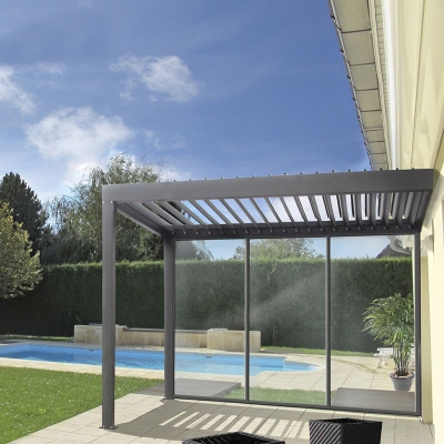 Garden pavilion sun shading bioclimatic outside aluminum pergola gazebo