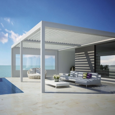 Modern Luxury Aluminum Waterproof Outdoor Pergola with Bright  Light garden pergola