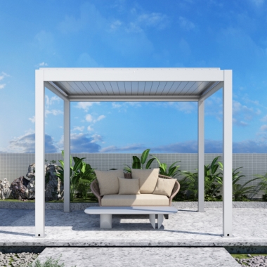 outdoor party furniture Rainproof Aluminium Louvered Opening Roof Electric Aluminum Pergola