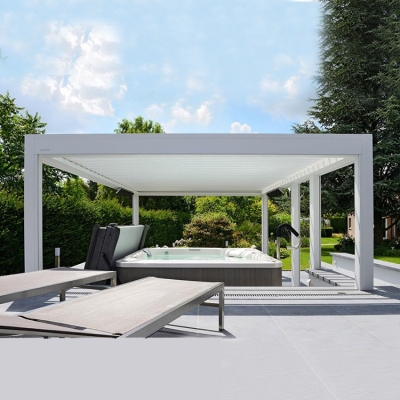 Sunshade waterproof outdoor customized metal gazebo steel roof