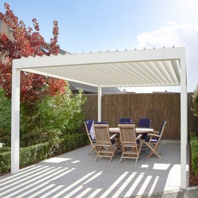 Waterproof electric aluminum roof awning white pergola louvers system