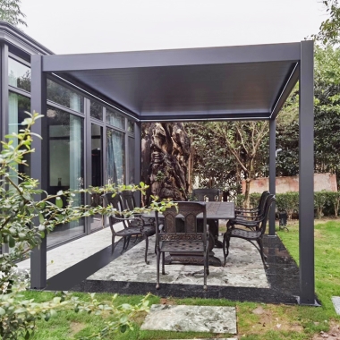  Motorized patio roof deck bioclimatic outdoor waterproof pergola canopy