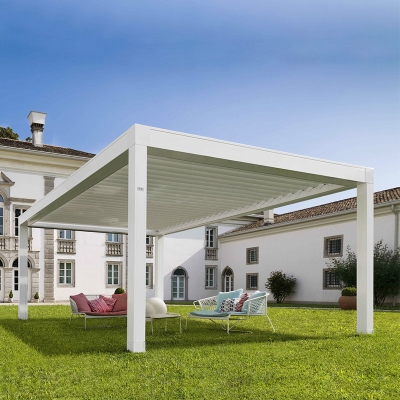 Architectural modern automatic patio weatherproof adjustable louver roofing system